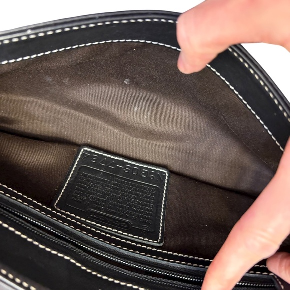 Coach 7784 vintage y2k black leather east west baguette shoulder bag - Picture 6 of 7